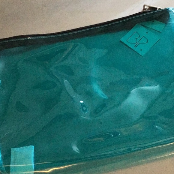 NWT Nordstrom Blue/clear water proof zippered pouch. - Picture 1 of 4